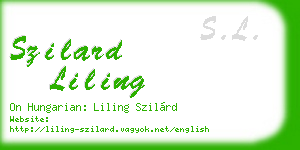 szilard liling business card