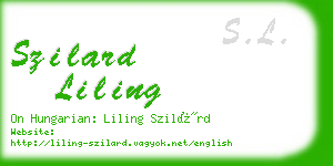 szilard liling business card